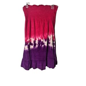Op Tie-dye Terry Cloth Sleeveless Swim Cover Up Dress Size Small